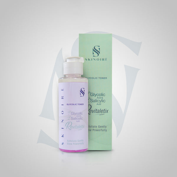 Skincare bottle and packaging with 'Skinsnoire' 